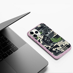 Чехол iPhone 11 Pro матовый Counter Strike go - pattern, цвет: 3D-розовый — фото 2