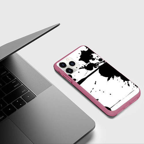 Чехол iPhone 11 Pro матовый Art blots - vanguard / 3D-Малиновый – фото 3