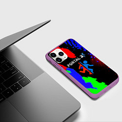 Чехол iPhone 11 Pro матовый Portal 2 краски сочные текстура, цвет: 3D-фиолетовый — фото 2