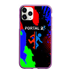 Чехол iPhone 11 Pro матовый Portal 2 краски сочные текстура, цвет: 3D-фиолетовый