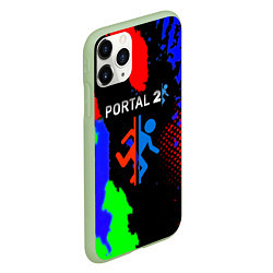 Чехол iPhone 11 Pro матовый Portal 2 краски сочные текстура, цвет: 3D-салатовый — фото 2