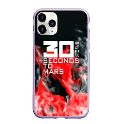 Чехол iPhone 11 Pro матовый Seconds to mars fire, цвет: 3D-светло-сиреневый