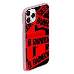 Чехол iPhone 11 Pro матовый Rainbox six краски, цвет: 3D-розовый — фото 2