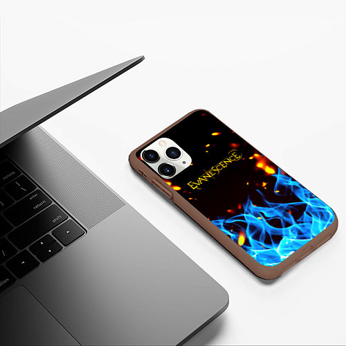 Чехол iPhone 11 Pro матовый Evanescence огонь рок группа / 3D-Коричневый – фото 3