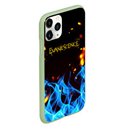 Чехол iPhone 11 Pro матовый Evanescence огонь рок группа, цвет: 3D-салатовый — фото 2