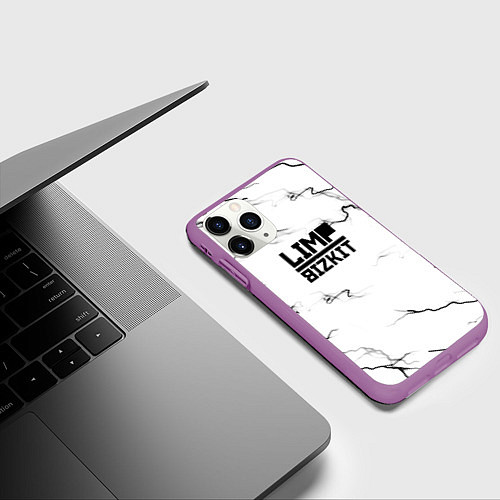 Чехол iPhone 11 Pro матовый Limp bizkit storm black / 3D-Фиолетовый – фото 3