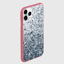 Чехол iPhone 11 Pro матовый Серебряный гламур, цвет: 3D-малиновый — фото 2