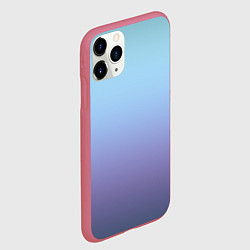 Чехол iPhone 11 Pro матовый Градиент фиолетово голубой, цвет: 3D-малиновый — фото 2