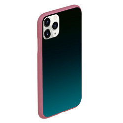 Чехол iPhone 11 Pro матовый Чёрно голубой бирюзовый градиент, цвет: 3D-малиновый — фото 2