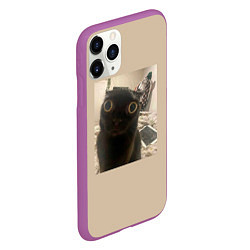 Чехол iPhone 11 Pro матовый Котик из мема, цвет: 3D-фиолетовый — фото 2