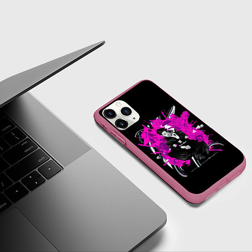 Чехол iPhone 11 Pro матовый Просто Сугуру Гето / 3D-Малиновый – фото 3