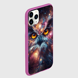 Чехол iPhone 11 Pro матовый Портрет абстрактной совы в космическом пространств, цвет: 3D-фиолетовый — фото 2