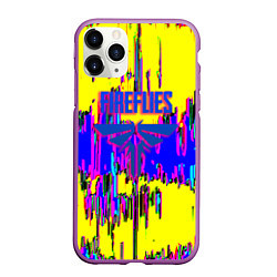 Чехол iPhone 11 Pro матовый The last of us неоновый стиль, цвет: 3D-фиолетовый
