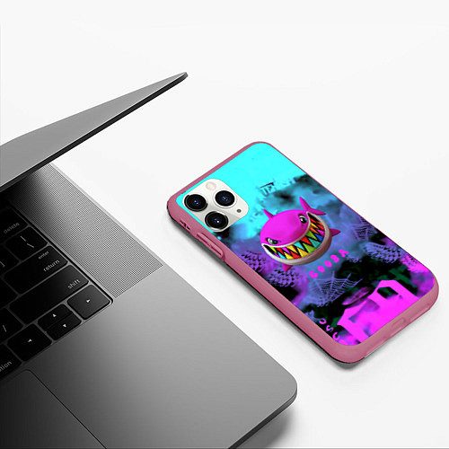 Чехол iPhone 11 Pro матовый 6ix9ine neon / 3D-Малиновый – фото 3