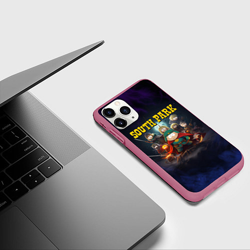Чехол iPhone 11 Pro матовый Картмен и волшебная команда / 3D-Малиновый – фото 3