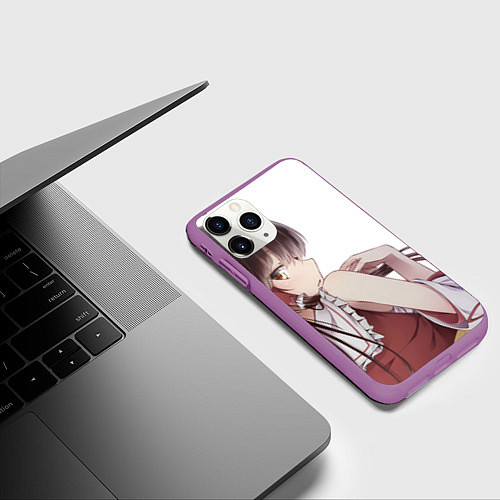 Чехол iPhone 11 Pro матовый Touhou Project Рейму Cute / 3D-Фиолетовый – фото 3