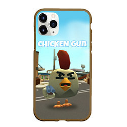 Чехол iPhone 11 Pro матовый Chicken Gun - shooter