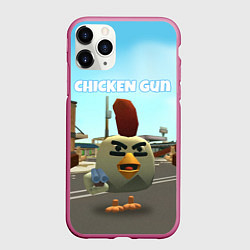 Чехол iPhone 11 Pro матовый Chicken Gun - shooter