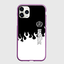Чехол iPhone 11 Pro матовый Tom Clancy raimbow six fire, цвет: 3D-фиолетовый