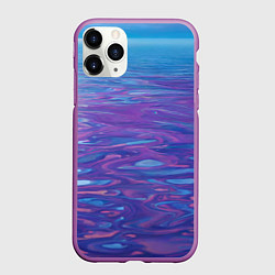 Чехол iPhone 11 Pro матовый Абстрактная вода живописная, цвет: 3D-фиолетовый