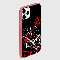 Чехол iPhone 11 Pro матовый Анархия краски текстура, цвет: 3D-малиновый — фото 2