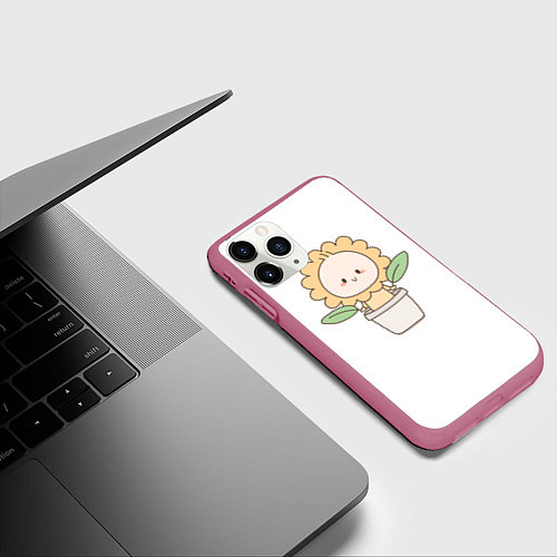 Чехол iPhone 11 Pro матовый Chippi Twins для него / 3D-Малиновый – фото 3