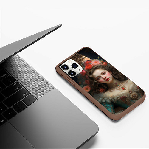 Чехол iPhone 11 Pro матовый Красавица и чудовище girl / 3D-Коричневый – фото 3