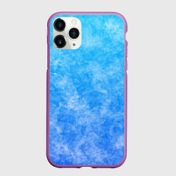 Чехол iPhone 11 Pro матовый Дым на голубом фоне, цвет: 3D-фиолетовый