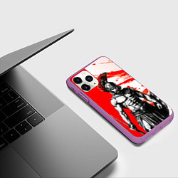 Чехол iPhone 11 Pro матовый Гладиатор Спартак красно белые, цвет: 3D-фиолетовый — фото 2