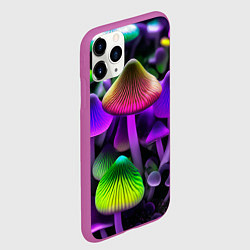 Чехол iPhone 11 Pro матовый Люминесцентные грибы, цвет: 3D-фиолетовый — фото 2