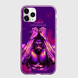 Чехол iPhone 11 Pro матовый Спортивный торс мужчины, цвет: 3D-фиолетовый