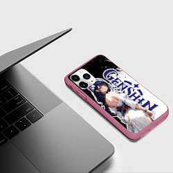Чехол iPhone 11 Pro матовый Сёгун Райдэн из игры Геншин импакт, цвет: 3D-малиновый — фото 2