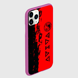 Чехол iPhone 11 Pro матовый Ведьмак краска абстракция, цвет: 3D-фиолетовый — фото 2