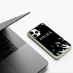 Чехол iPhone 11 Pro матовый Stalker искры белые, цвет: 3D-салатовый — фото 2