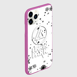 Чехол iPhone 11 Pro матовый Linkin park текстура зима рок, цвет: 3D-фиолетовый — фото 2