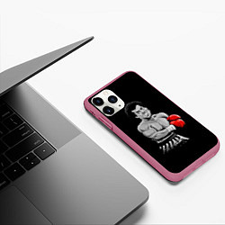 Чехол iPhone 11 Pro матовый Rocky Balboa, цвет: 3D-малиновый — фото 2