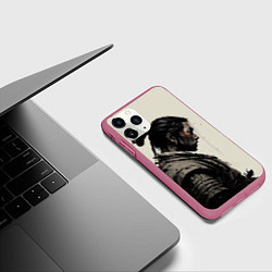 Чехол iPhone 11 Pro матовый Самурай - Ghost of Thusima, цвет: 3D-малиновый — фото 2