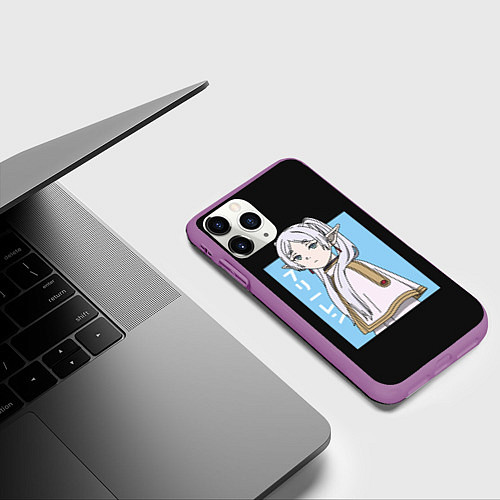 Чехол iPhone 11 Pro матовый Фрирен арт / 3D-Фиолетовый – фото 3