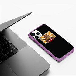 Чехол iPhone 11 Pro матовый Капибара в японском стиле, цвет: 3D-фиолетовый — фото 2
