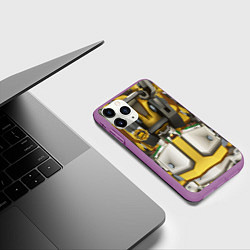 Чехол iPhone 11 Pro матовый Deep roock galactic броня бурильщика, цвет: 3D-фиолетовый — фото 2