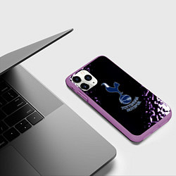 Чехол iPhone 11 Pro матовый Тоттенхэм краски текстура, цвет: 3D-фиолетовый — фото 2
