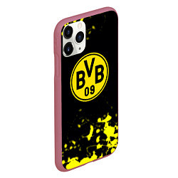 Чехол iPhone 11 Pro матовый Borussia краски жёлтые, цвет: 3D-малиновый — фото 2