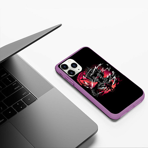 Чехол iPhone 11 Pro матовый Dragon Ball - Vegeta / 3D-Фиолетовый – фото 3