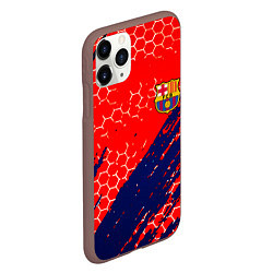 Чехол iPhone 11 Pro матовый Барселона спорт краски текстура, цвет: 3D-коричневый — фото 2