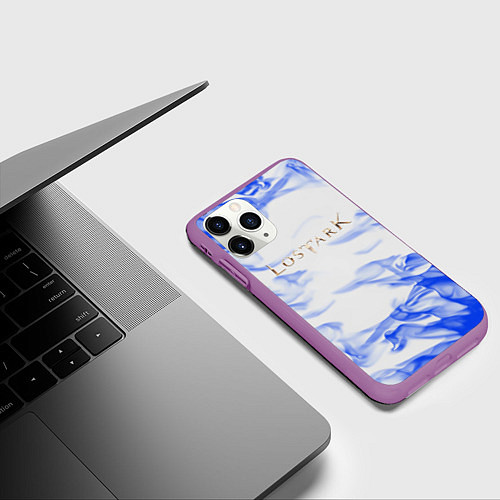 Чехол iPhone 11 Pro матовый Lostark flame blue / 3D-Фиолетовый – фото 3
