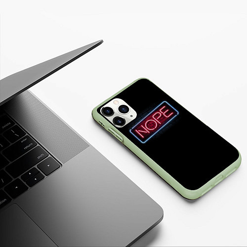 Чехол iPhone 11 Pro матовый Nope - neon / 3D-Салатовый – фото 3