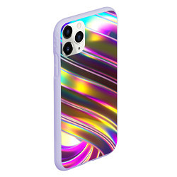 Чехол iPhone 11 Pro матовый Неоновый скрученный металл разноцветный, цвет: 3D-светло-сиреневый — фото 2