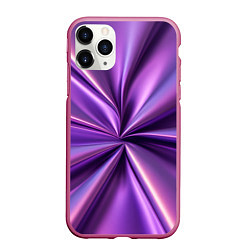 Чехол iPhone 11 Pro матовый Металлический фиолетовый атлас ткань, цвет: 3D-малиновый