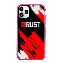 Чехол iPhone 11 Pro матовый RUST краски game, цвет: 3D-малиновый