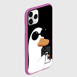 Чехол iPhone 11 Pro матовый Гусь и селфи, цвет: 3D-фиолетовый — фото 2